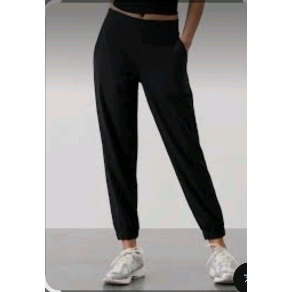 Athleta Brooklyn Jogger Pants Women's 0 Black Zip Pocket Stretch High Waist